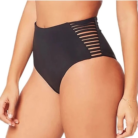L* Space Harrington Strapy Bitsy Cut Bikini Bottom in Black (XS) - Picture 3 of 13